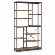Industrial Bookcase with Open Shelves for Living Room — 79in 9-Tier Etagere