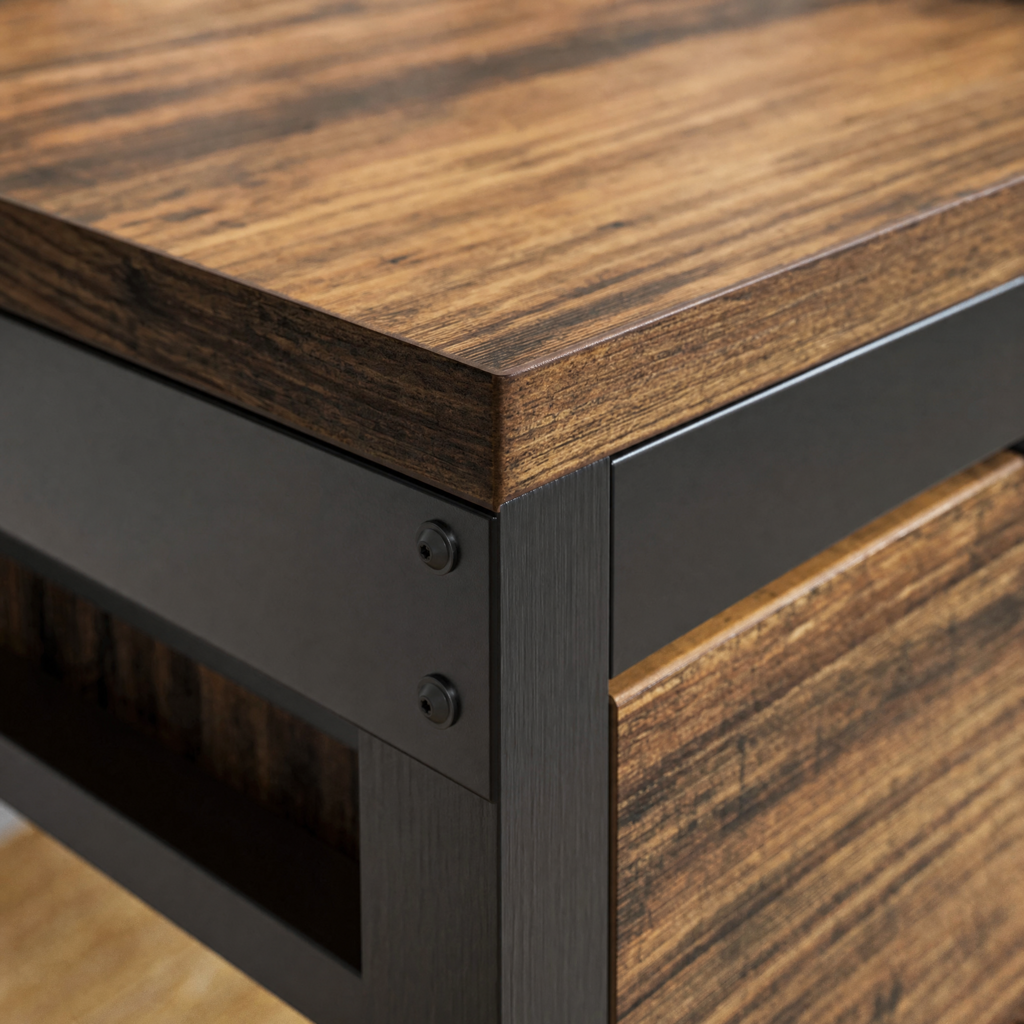 Industrial Computer Desk with 3 Drawers for Home Office — 59in Writing Table