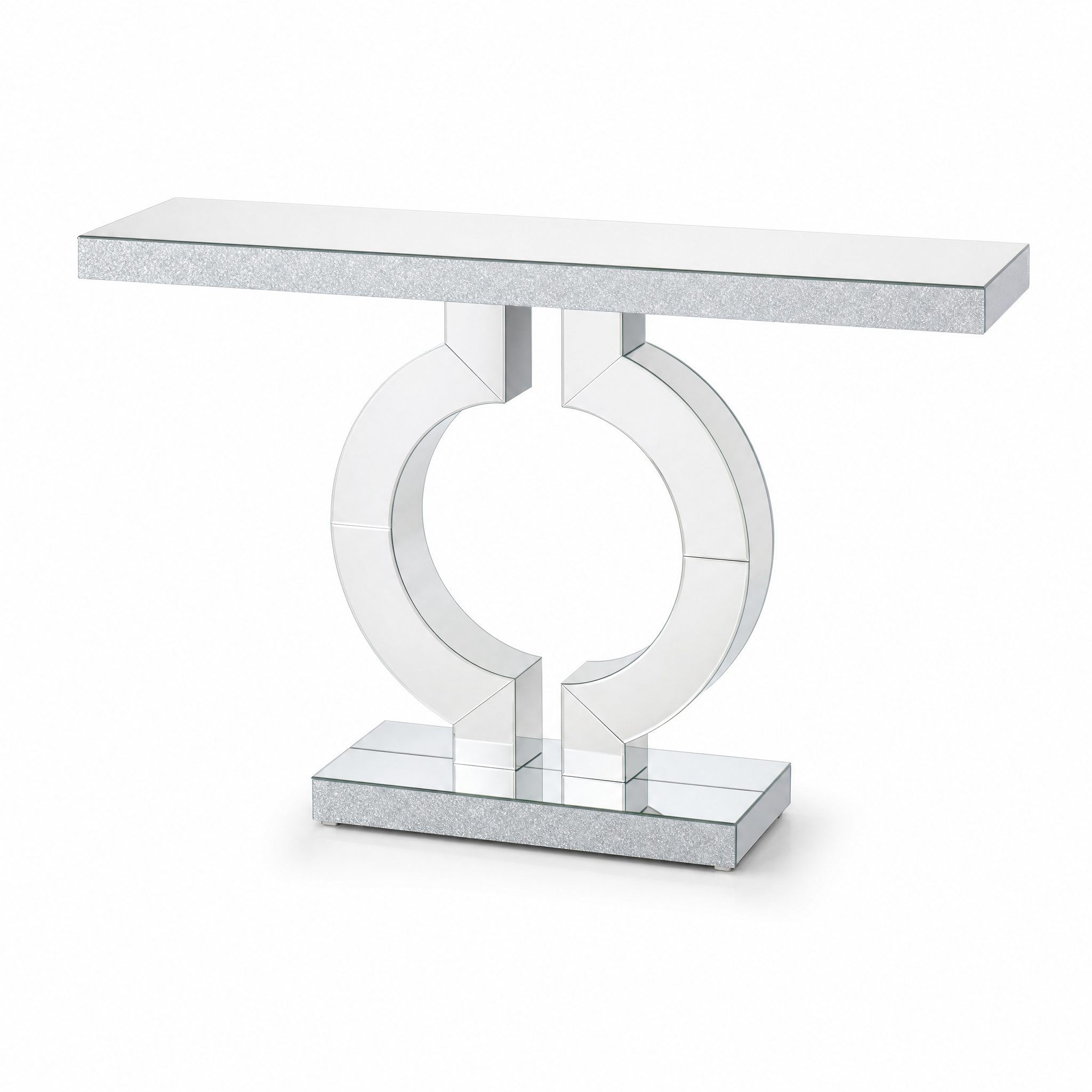 Mirrored Console Table with Crystal Sparkle Finish for Entryway — 43" Wide