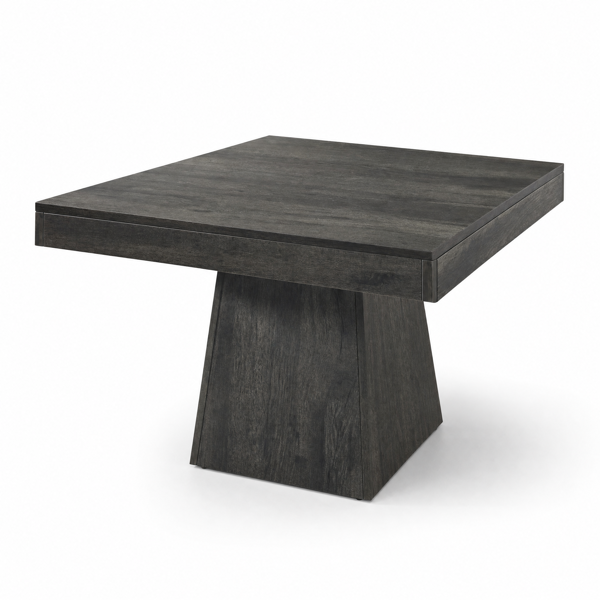 Farmhouse Square Dining Table with Pedestal Base for 4 — 31.5" Charcoal Wood