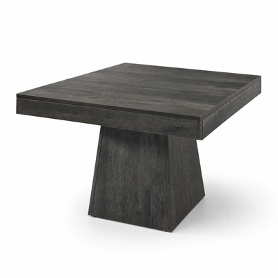 Farmhouse Square Dining Table with Pedestal Base for 4 — 31.5" Charcoal Wood