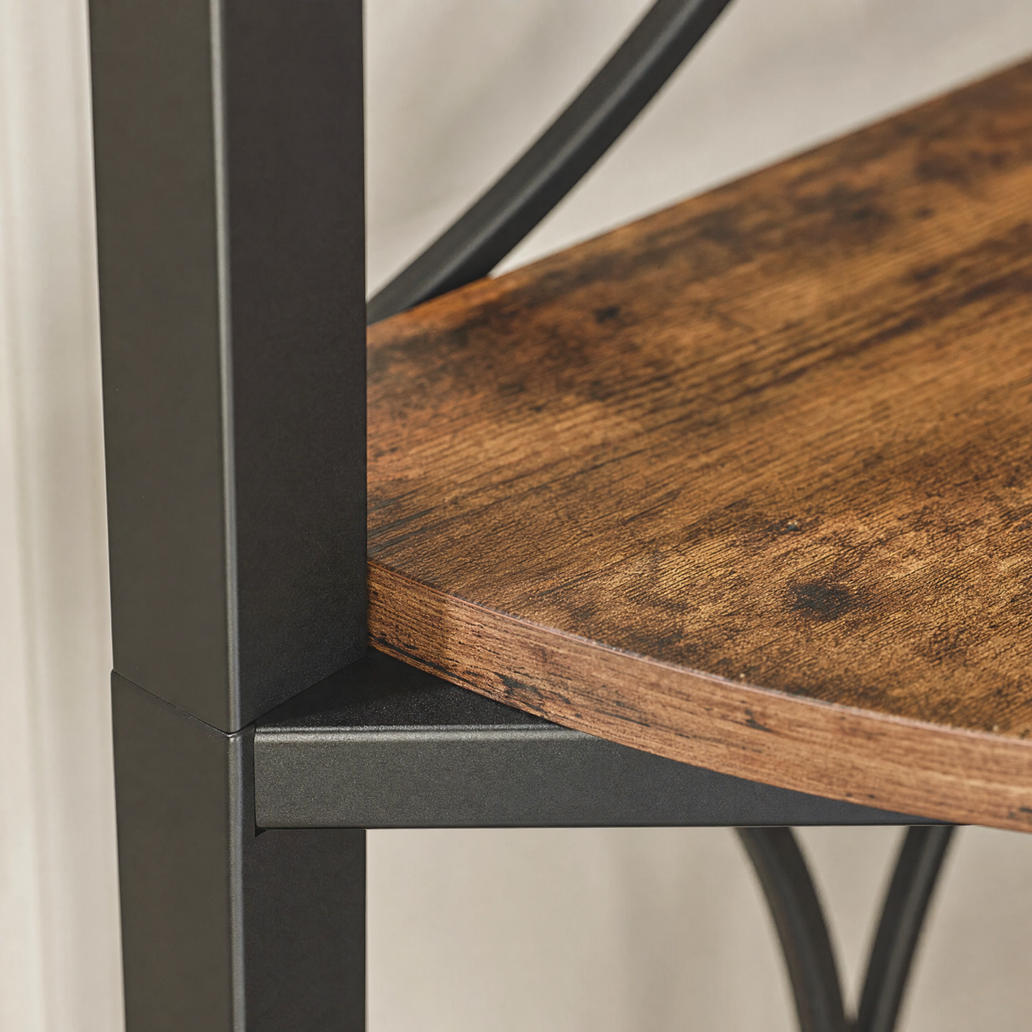 Rustic Corner Shelf with 6 Open Tiers for Living Room — 67in Tall