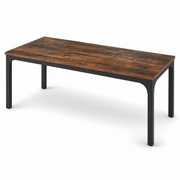 Industrial Wood Computer Desk with Steel Frame for Two-Person Home Office — 78.7"