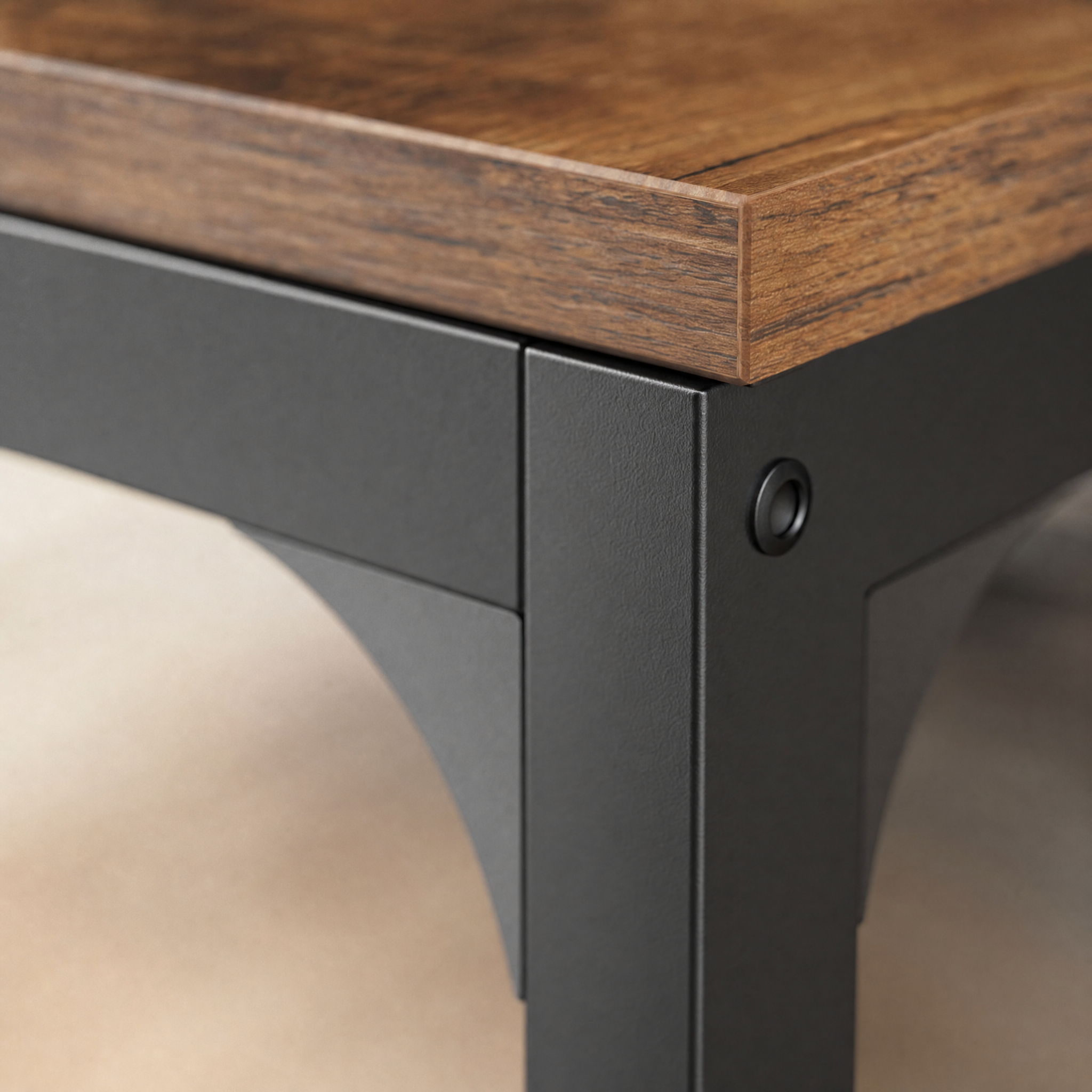 Industrial Wood Computer Desk with Steel Frame for Two-Person Home Office — 78.7"