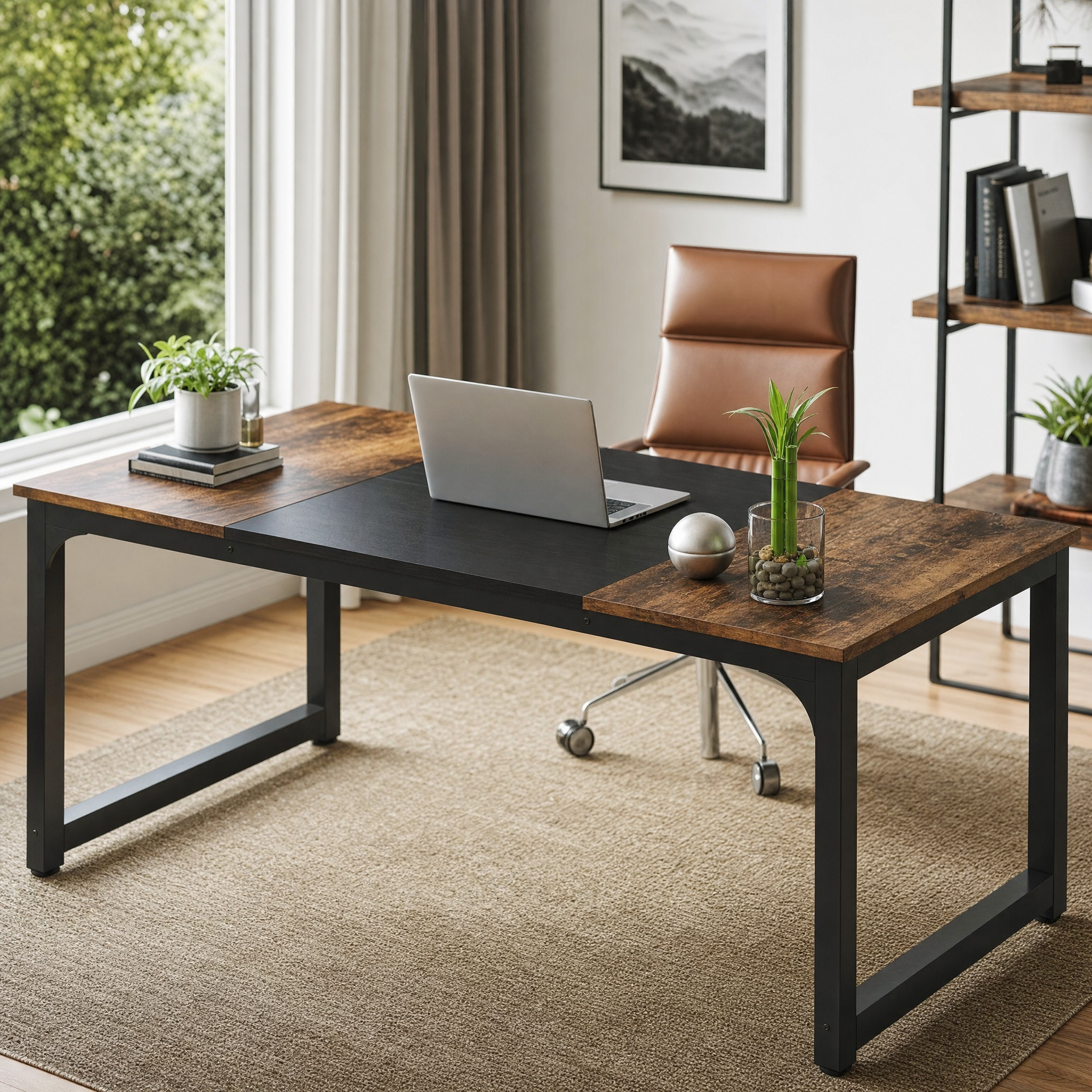 Large 70in Executive Computer Desk for Home Office — Modern Writing Workstation