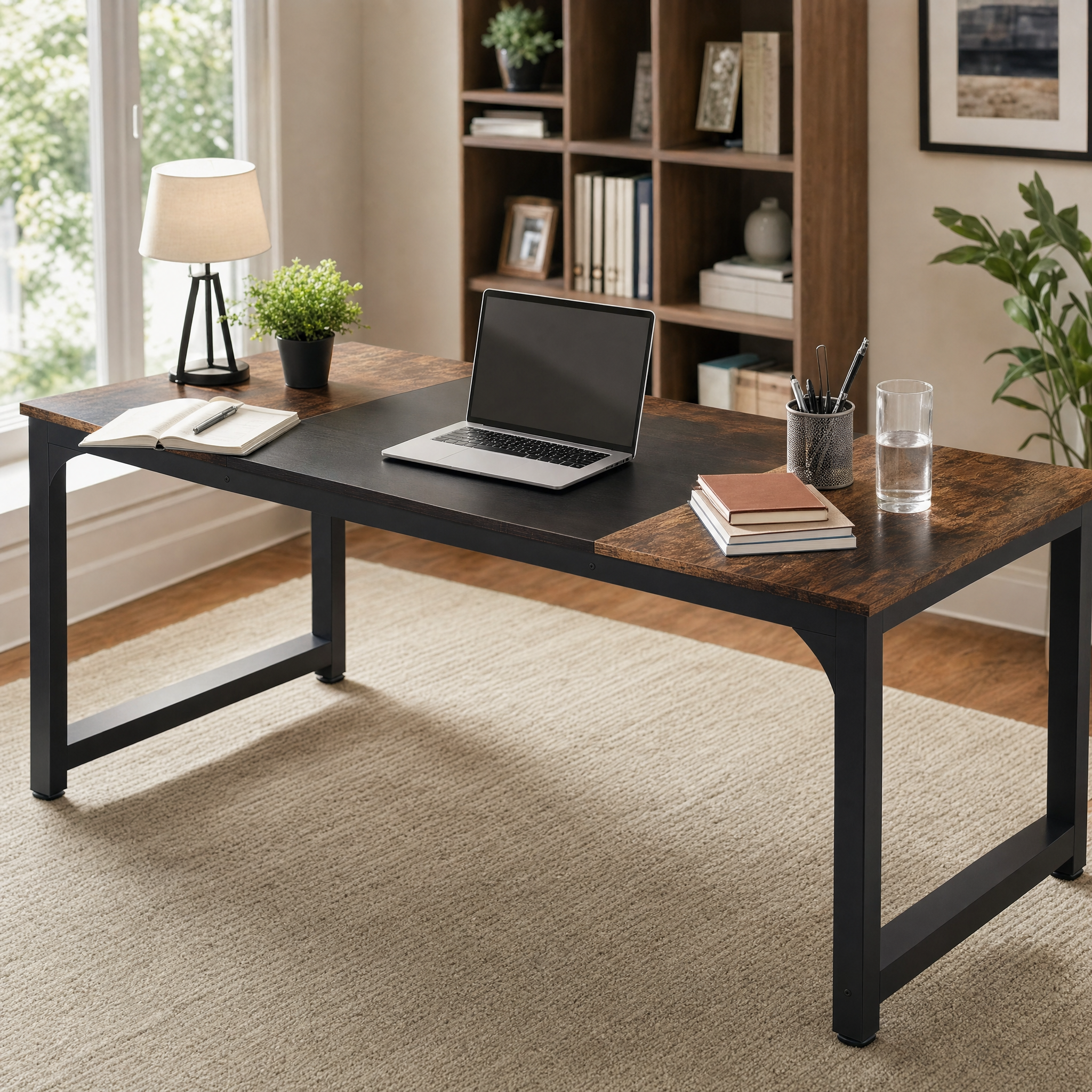 Large 70in Executive Computer Desk for Home Office — Modern Writing Workstation