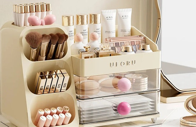 Makeup organizer - Back to School Cosmetics Storage Box - Large Capacity