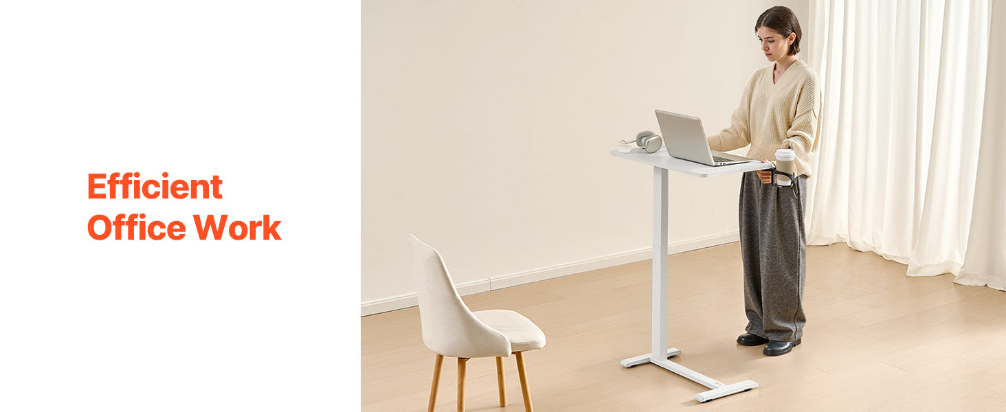 Walnut Mobile Laptop Table with Tilting Top & Casters for Bedside — Height-Adjustable Overbed Desk