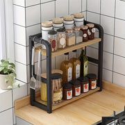 Storage rack - 1pc 2-Tier Metal Countertop Shelf - Space Saving Organizer