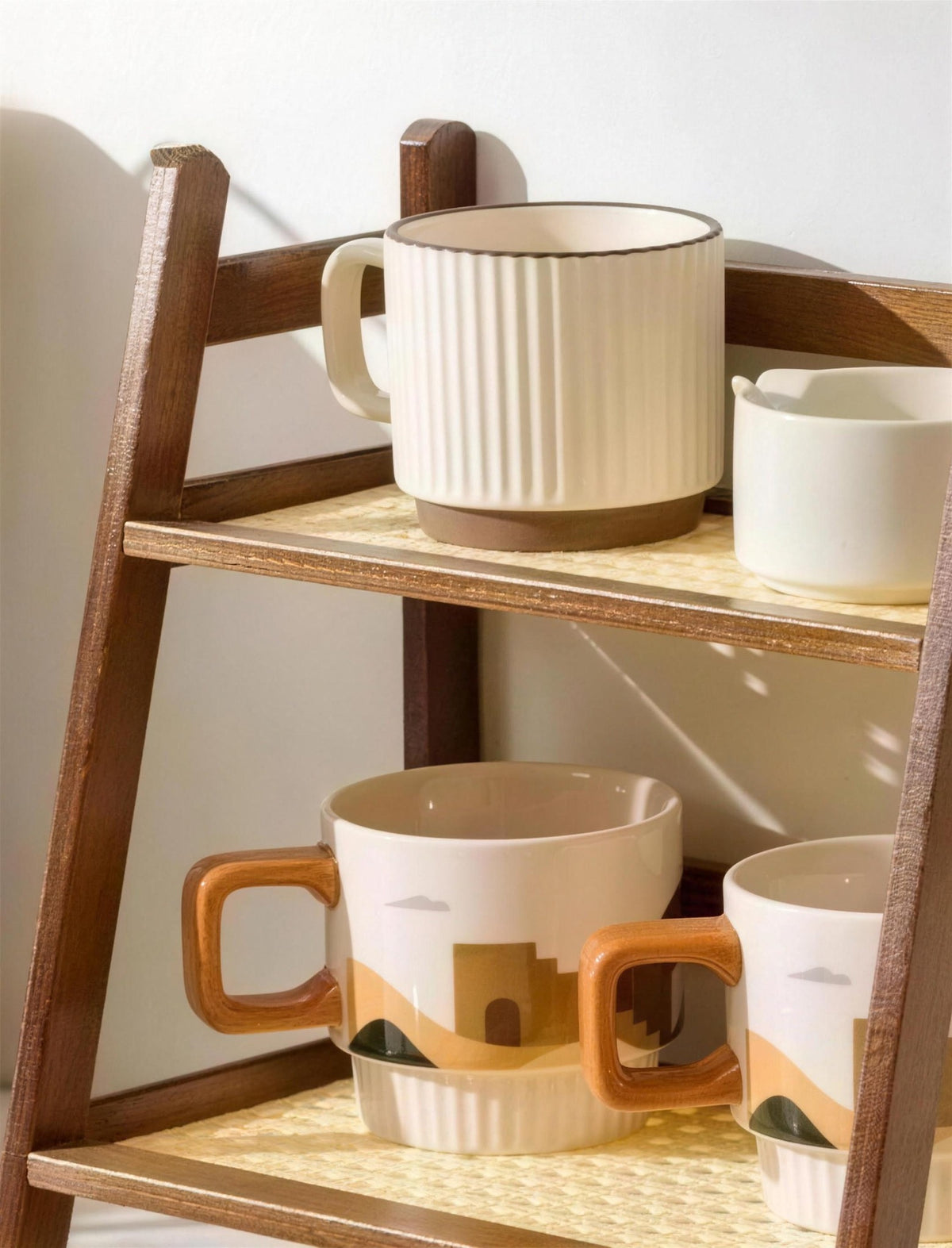 Storage rack - 2-Tier Retro Bamboo Storage Shelf - Stable Countertop Organizer